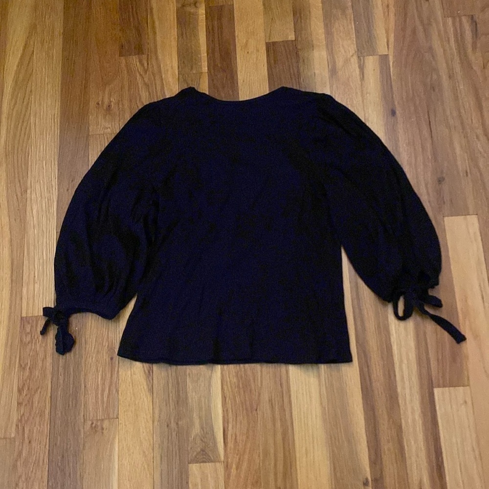 MNG Casual Women’s Black Ribbed Blouse Size L